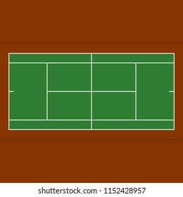 Tennis court from top view flat design, vector illustration