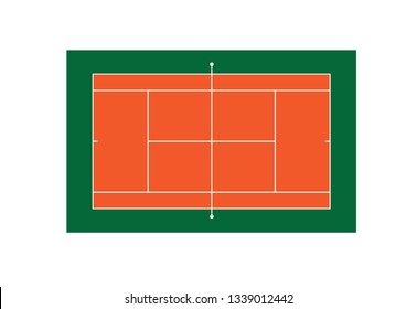 Tennis court top view illustration
