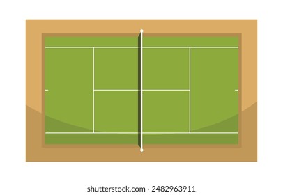 Tennis court Top View, with isolated white background, Sports background Vector illustration