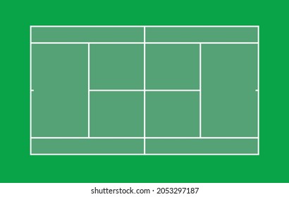 Tennis court top view. Vector illustration 