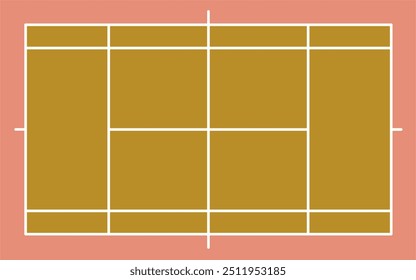 Tennis court top view vector illustration