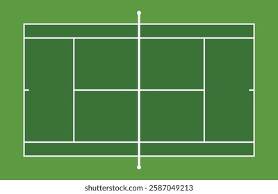 Tennis court top view - vector - grass