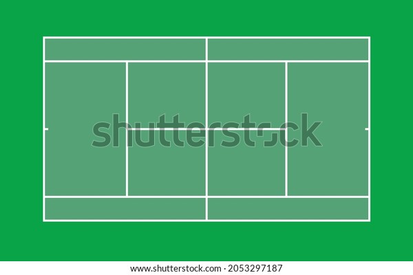 Tennis Court Top View Vector Illustration Stock Vector (Royalty Free ...