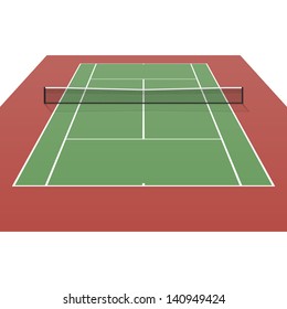 Tennis court. Vector.