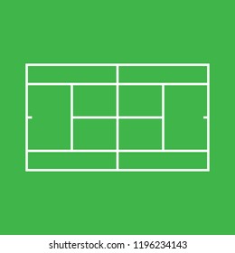 Tennis court vector icon green with boundary lines sports field opens eps10