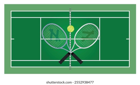 Tennis  tennis court. vector illustration
