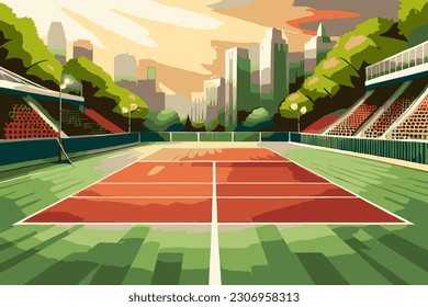 Tennis court. Vector illustration of a tennis field.