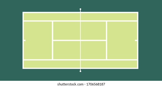 Tennis court vector illustration in flat design style