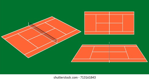 Tennis courts in perspective