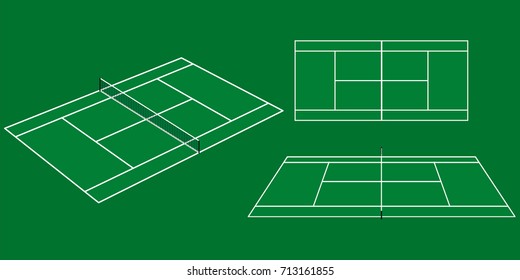 Tennis courts in perspective