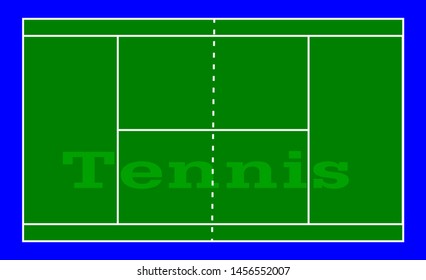 Tennis court,Top view green background,Vector illustration
