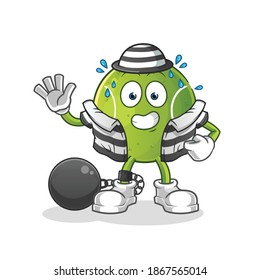 tennis criminal vector. cartoon character