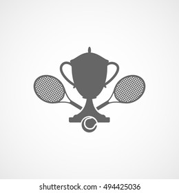 Tennis Cup Flat Icon On White Background