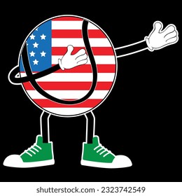 Tennis dabbing USA merica 4th of july t-shirt design