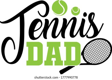 Cita de papá de tenis. Baloncesto de tenis, vector de raquetas de tenis