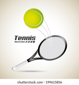 Tennis design over beige background, vector illustration