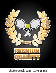 Tennis design over black background, vector illustration