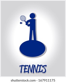 tennis design over gray background vector illustration