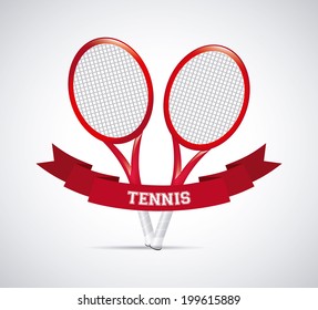 Tennis design over gray background, vector illustration