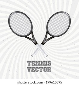 Tennis design over gray background, vector illustration