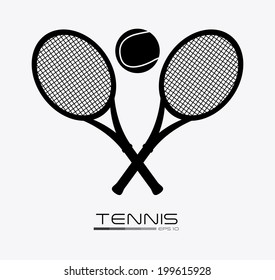 Tennis design over gray background, vector illustration
