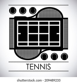 tennis design over gray background vector illustration