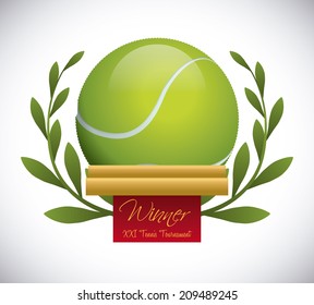 tennis design over gray background vector illustration