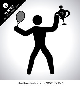 tennis design over gray background vector illustration 