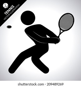 tennis design over gray background vector illustration 