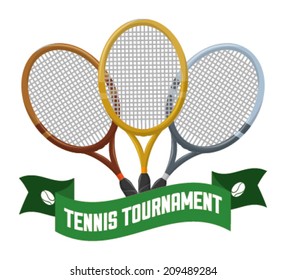 tennis design over gray background vector illustration