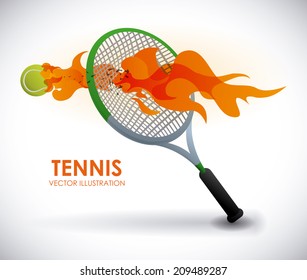 tennis design over gray background vector illustration