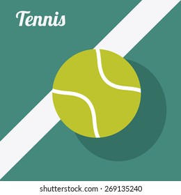 Tennis design over green background, vector illustration