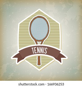 tennis design over vintage  background vector illustration