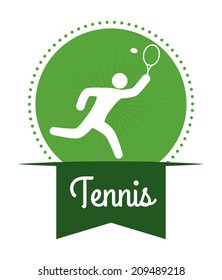 tennis design over white background vector illustration