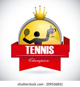 tennis design over white background vector illustration