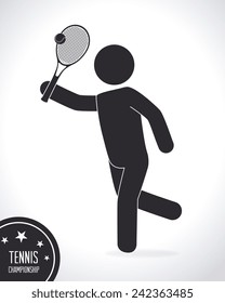 Tennis design over white background, vector illustration.