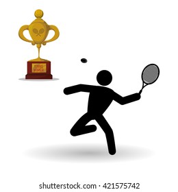 Tennis design. Sport icon. Isolated illustration, editable vector