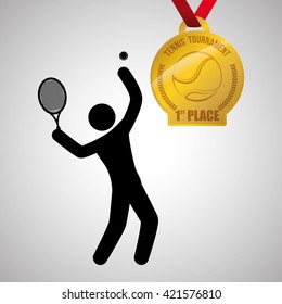 Tennis design. Sport icon. Isolated illustration, editable vector