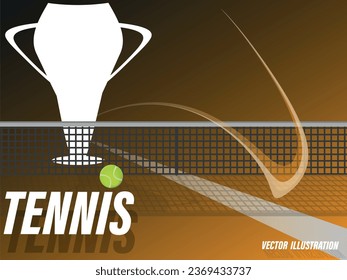 Tennis  Design Template of Championship Trophy. Sport Tournament Award, Winner Cup and Victory Concept