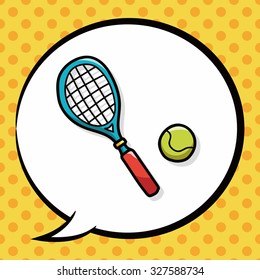 tennis doodle, speech bubble