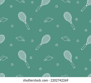 Tennis doodle vector  seamless pattern