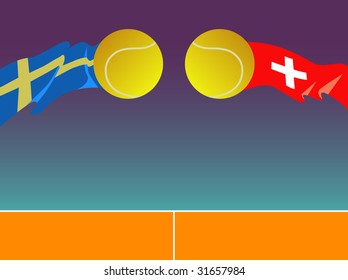 Tennis. Duel between Sweden and Switzerland.