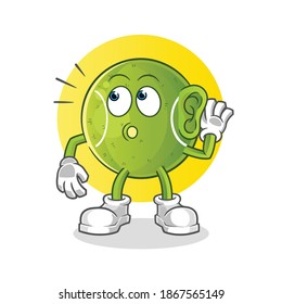 tennis eavesdropping vector. cartoon character