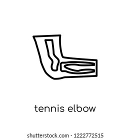 Tennis elbow icon. Trendy modern flat linear vector Tennis elbow icon on white background from thin line Diseases collection, editable outline stroke vector illustration