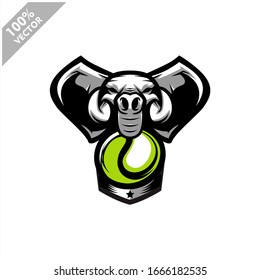 Tennis Elephant team logo design. Scalable and editable vector.	
