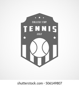 Tennis Emblem Flat Icon On White Background