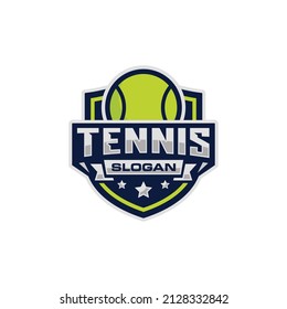 Tennis emblem logo design vector illustration