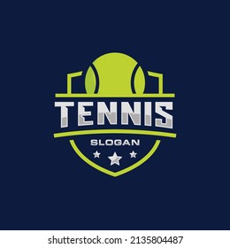 Tennis emblem logo design vector illustration