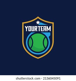 Tennis emblem logo design vector illustration