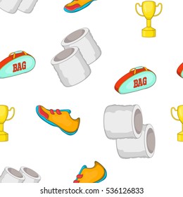 Tennis equipment pattern. Cartoon illustration of tennis equipment vector pattern for web